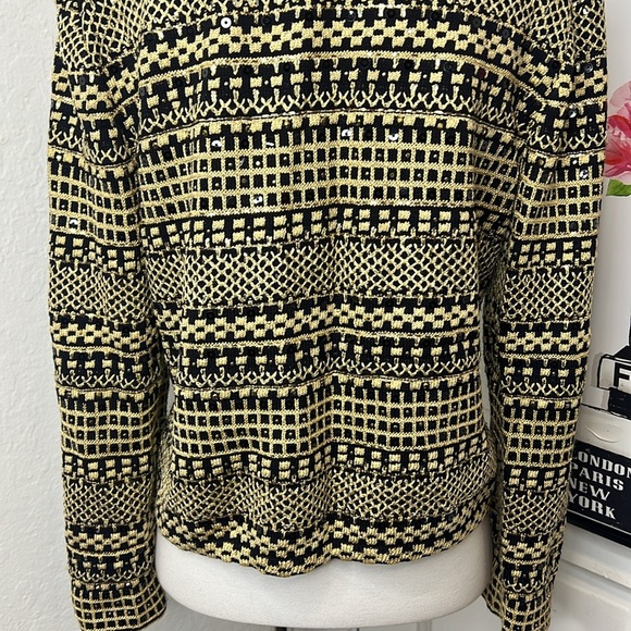 Vintage St. John by Marie Gray Gold & Black Sequins Cardigan Size S - Picture 5 of 10